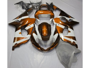 Orange Glänzend & Weiß 2000-2002 Suzuki GSXR 1000 Motorrad Verkleidungen