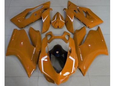 Orange Glänzend & Weiß 2011-2014 Ducati 1199 Motorrad Verkleidungen