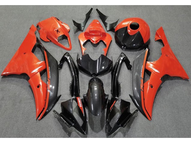 Orange Glänzend & Kohlefaser 2008-2016 Yamaha R6 Motorrad Verkleidungen Orange Glänzend & Kohlefaser 2008-2016 Yamaha R6 Motorrad Verkleidungen