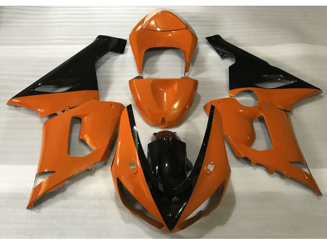 Orange Glänzend & Schwarz 2005-2006 Kawasaki ZX6R Motorrad Verkleidungen Orange Glänzend & Schwarz 2005-2006 Kawasaki ZX6R Motorrad Verkleidungen