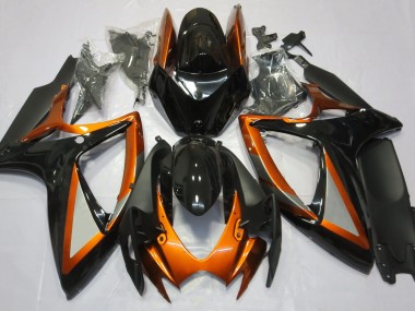 Orange Glänzend & Schwarz 2006-2007 Suzuki GSXR 600-750 Motorrad Verkleidungen