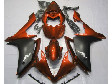 Orange Glänzend & Schwarz 2007-2008 Yamaha R1 Motorrad Verkleidungen