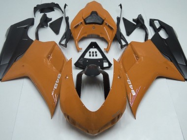 Orange Glänzend & Schwarz 2007-2014 Ducati 848 1098 1198 Motorrad Verkleidungen