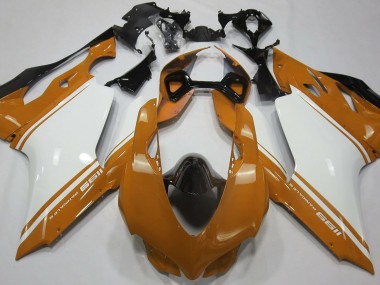 Orange Glänzend Silber & Schwarz 2011-2014 Ducati 1199 Motorrad Verkleidungen