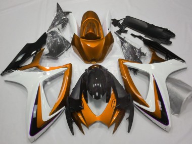 Orange & Weiß Ohne Abzeichen 2006-2007 Suzuki GSXR 600-750 Motorrad Verkleidungen