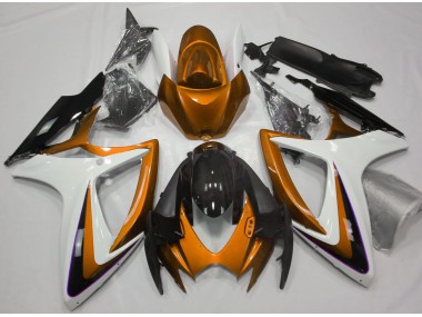 Orange & Weiß Ohne Abzeichen 2006-2007 Suzuki GSXR 600-750 Motorrad Verkleidungen