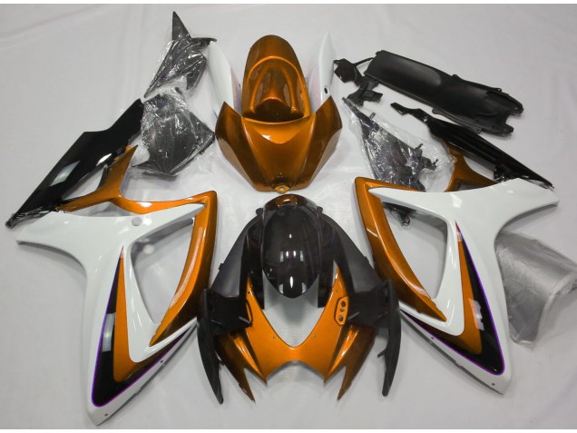 Orange & Weiß Ohne Abzeichen 2006-2007 Suzuki GSXR 600-750 Motorrad Verkleidungen Orange & Weiß Ohne Abzeichen 2006-2007 Suzuki GSXR 600-750 Motorrad Verkleidungen