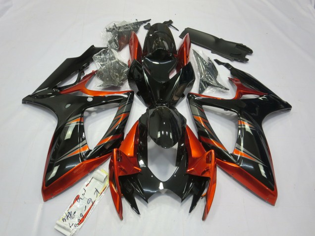 Orange & Schwarz 2006-2007 Suzuki GSXR 600-750 Motorrad Verkleidungen Orange & Schwarz 2006-2007 Suzuki GSXR 600-750 Motorrad Verkleidungen