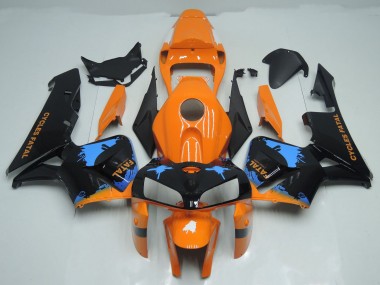 Orange & Schwarz Gespritzt 2005-2006 Honda CBR600RR Motorrad Verkleidungen