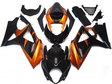 Orange & Schwarz Glänzend 2007-2008 Suzuki GSXR 1000 Motorrad Verkleidungen