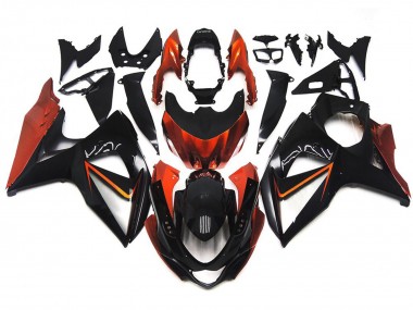 Orange & Schwarz Nach Maß Mit Silbereinlage 2009-2016 Suzuki GSXR 1000 Motorrad Verkleidungen