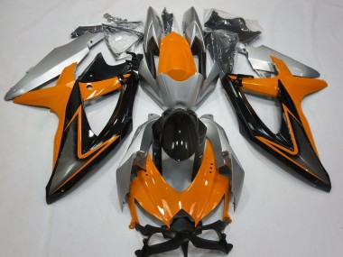 Orange & Silber 2008-2010 Suzuki GSXR 600-750 Motorrad Verkleidungen