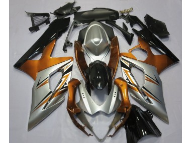 Orange Silber & Schwarz 2005-2006 Suzuki GSXR 1000 Motorrad Verkleidungen