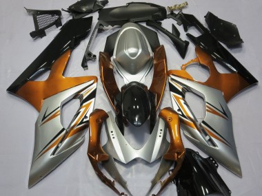 Orange Silber & Schwarz 2005-2006 Suzuki GSXR 1000 Motorrad Verkleidungen