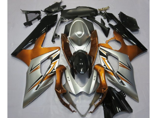 Orange Silber & Schwarz 2005-2006 Suzuki GSXR 1000 Motorrad Verkleidungen Orange Silber & Schwarz 2005-2006 Suzuki GSXR 1000 Motorrad Verkleidungen