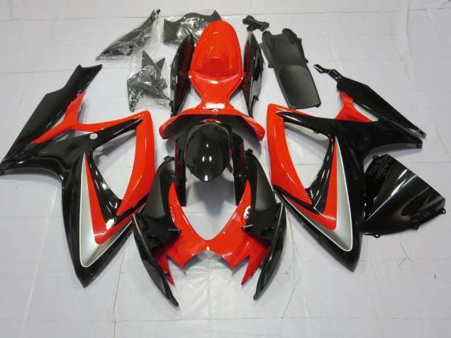 Orange Silber & Schwarz 2006-2007 Suzuki GSXR 600-750 Motorrad Verkleidungen Orange Silber & Schwarz 2006-2007 Suzuki GSXR 600-750 Motorrad Verkleidungen