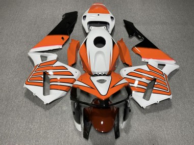 Orange-Weiße Flügel 2005-2006 Honda CBR600RR Motorrad Verkleidungen