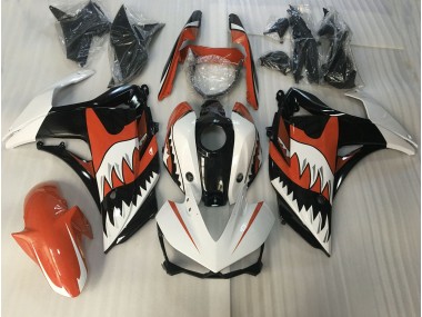 Orange & Weißer Hai 2015-2018 Yamaha R3 Motorrad Verkleidungen