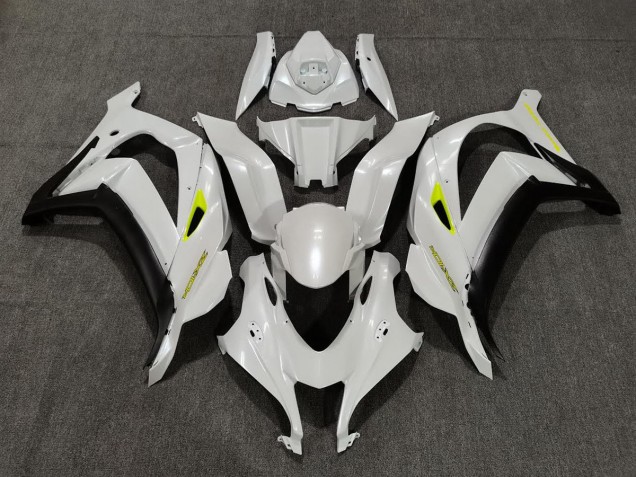 Perlweiß & Gelb 2016-2019 Kawasaki ZX10R Motorrad Verkleidungen Perlweiß & Gelb 2016-2019 Kawasaki ZX10R Motorrad Verkleidungen