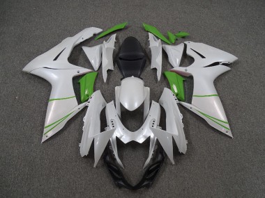 Perlweiß & Grün 2011-2024 Suzuki GSXR 600-750 Motorrad Verkleidungen
