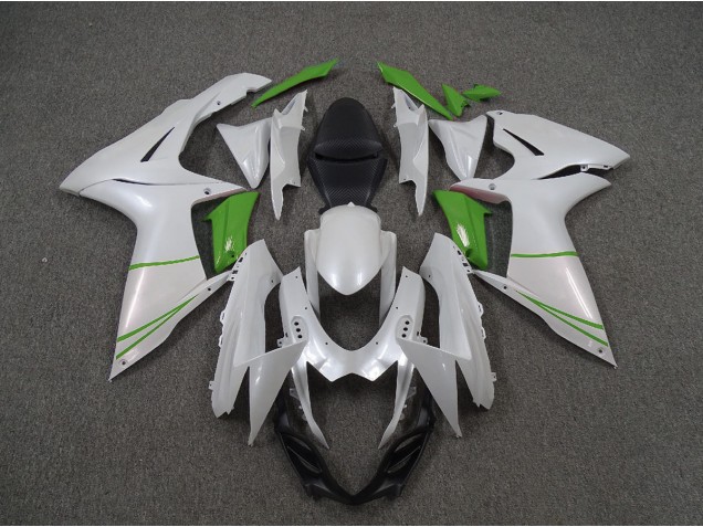 Perlweiß & Grün 2011-2024 Suzuki GSXR 600-750 Motorrad Verkleidungen Perlweiß & Grün 2011-2024 Suzuki GSXR 600-750 Motorrad Verkleidungen