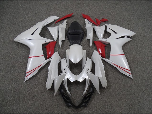 Perlweiß & Rot 2011-2024 Suzuki GSXR 600-750 Motorrad Verkleidungen Perlweiß & Rot 2011-2024 Suzuki GSXR 600-750 Motorrad Verkleidungen