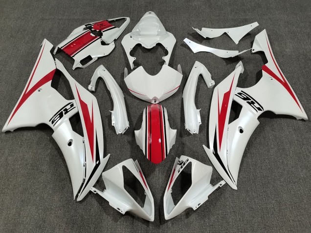 Perlweiß & Rot Glänzend 2008-2016 Yamaha R6 Motorrad Verkleidungen Perlweiß & Rot Glänzend 2008-2016 Yamaha R6 Motorrad Verkleidungen