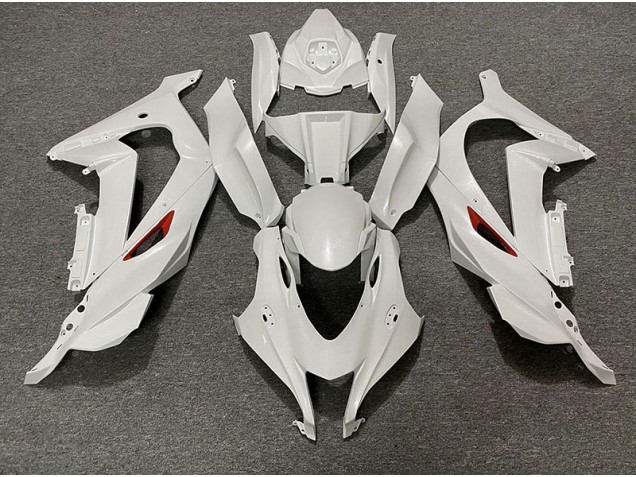 Perlweiß Rot Rand 2016-2019 Kawasaki ZX10R Motorrad Verkleidungen Perlweiß Rot Rand 2016-2019 Kawasaki ZX10R Motorrad Verkleidungen