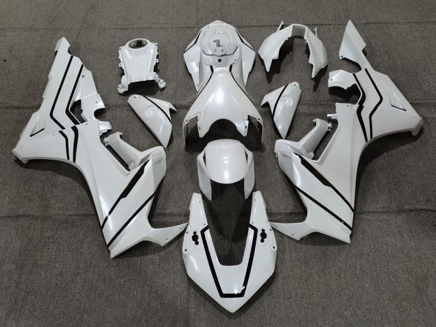 Perlweiß & Schwarzes Futter 2017-2023 Honda CBR1000RR Motorrad Verkleidungen Perlweiß & Schwarzes Futter 2017-2023 Honda CBR1000RR Motorrad Verkleidungen
