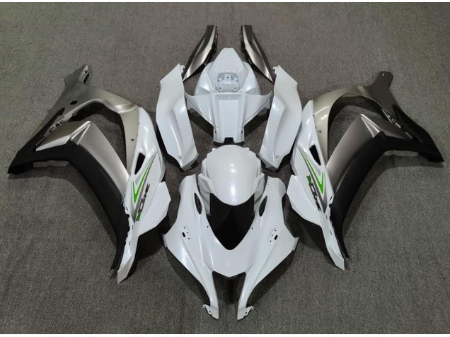 Perlweiß & Silber 2016-2019 Kawasaki ZX10R Motorrad Verkleidungen Perlweiß & Silber 2016-2019 Kawasaki ZX10R Motorrad Verkleidungen