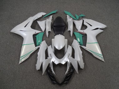 Perlweiß & T-Blau 2011-2024 Suzuki GSXR 600-750 Motorrad Verkleidungen