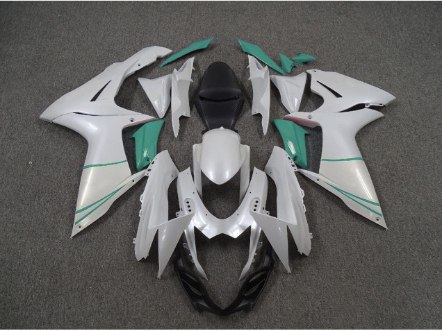 Perlweiß & T-Blau 2011-2024 Suzuki GSXR 600-750 Motorrad Verkleidungen Perlweiß & T-Blau 2011-2024 Suzuki GSXR 600-750 Motorrad Verkleidungen