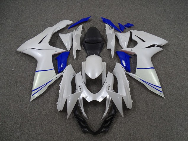 Perlweiß & Tiefes Blau 2011-2024 Suzuki GSXR 600-750 Motorrad Verkleidungen Perlweiß & Tiefes Blau 2011-2024 Suzuki GSXR 600-750 Motorrad Verkleidungen