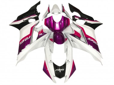 Pink & Glänzend Weiß 2017-2021 Yamaha R6 Motorrad Verkleidungen