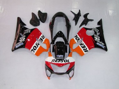 Repsol Rot Orange & Schwarz 1999-2000 Honda CBR600 F4 Motorrad Verkleidungen