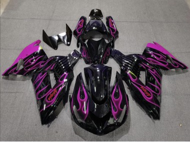 Rosa Flamme 2006-2011 Kawasaki ZX14R Motorrad Verkleidungen
