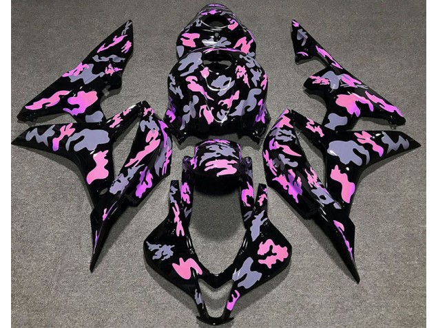 Rosa & Grau Tarnung 2007-2008 Honda CBR600RR Motorrad Verkleidungen Rosa & Grau Tarnung 2007-2008 Honda CBR600RR Motorrad Verkleidungen