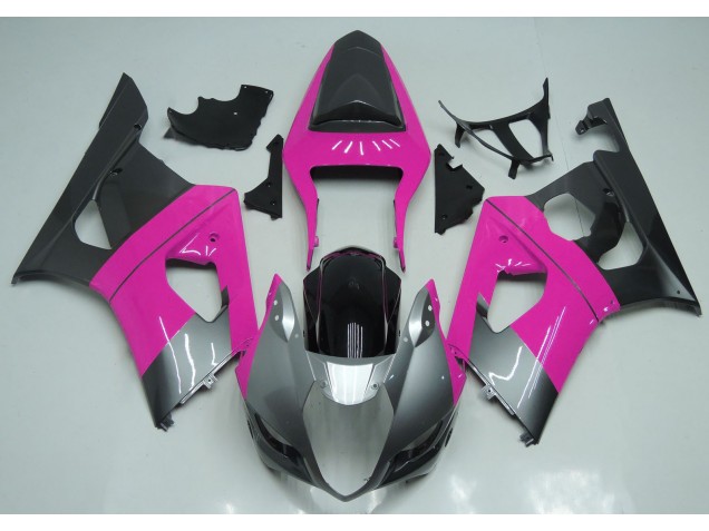 Rosa Silber & Schwarz 2003-2004 Suzuki GSXR 1000 Motorrad Verkleidungen Rosa Silber & Schwarz 2003-2004 Suzuki GSXR 1000 Motorrad Verkleidungen