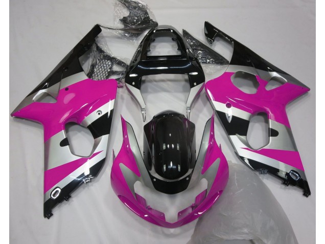 Rosa-Silber-Stil OEM 2000-2002 Suzuki GSXR 1000 Motorrad Verkleidungen Rosa-Silber-Stil OEM 2000-2002 Suzuki GSXR 1000 Motorrad Verkleidungen