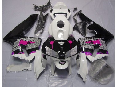 Rosa Splatter Auf Glanz Schwarz 2005-2006 Honda CBR600RR Motorrad Verkleidungen
