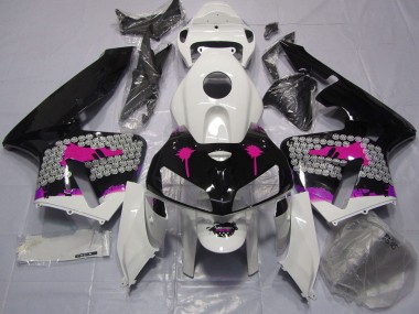 Rosa Splatter Auf Glanz Schwarz 2005-2006 Honda CBR600RR Motorrad Verkleidungen
