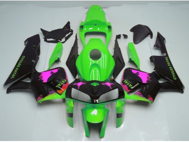 Rosa Splatter Auf Grün 2005-2006 Honda CBR600RR Motorrad Verkleidungen