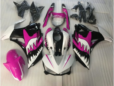 Rosa & Weißer Hai 2015-2018 Yamaha R3 Motorrad Verkleidungen