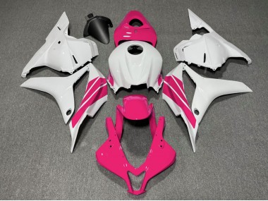 Rosa & Weißer Seitenstreifen 2009-2012 Honda CBR600RR Motorrad Verkleidungen