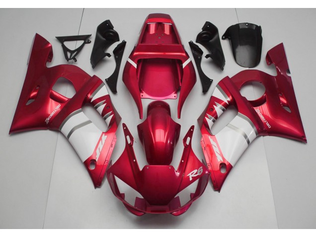 Rot & Weiß 1998-2002 Yamaha R6 Motorrad Verkleidungen Rot & Weiß 1998-2002 Yamaha R6 Motorrad Verkleidungen