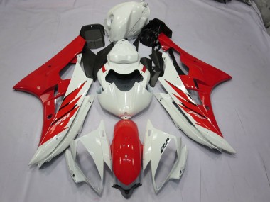 Rot & Weiß 2006-2007 Yamaha R6 Motorrad Verkleidungen