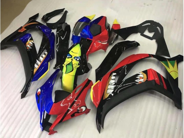 Rot & Blau-Gelber Hai 2016-2019 Kawasaki ZX10R Motorrad Verkleidungen Rot & Blau-Gelber Hai 2016-2019 Kawasaki ZX10R Motorrad Verkleidungen