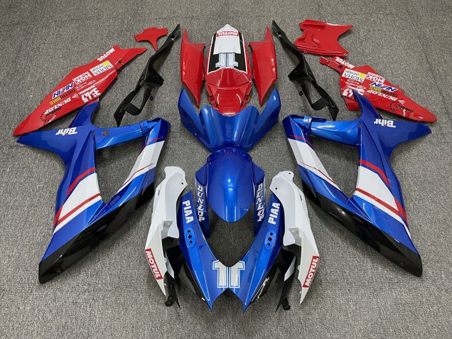 Rot Blau & Glänzend Weiß Custom-Stil 2008-2010 Suzuki GSXR 600-750 Motorrad Verkleidungen Rot Blau & Glänzend Weiß Custom-Stil 2008-2010 Suzuki GSXR 600-750 Motorrad Verkleidungen