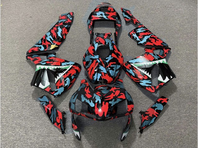 Rot & Blau Tarnung 2003-2004 Honda CBR600RR Motorrad Verkleidungen
