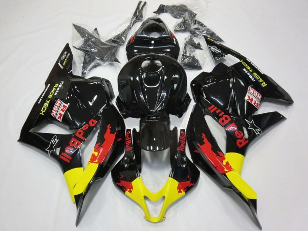 Rot Bull Schwarz Glänzend 2009-2012 Honda CBR600RR Motorrad Verkleidungen Rot Bull Schwarz Glänzend 2009-2012 Honda CBR600RR Motorrad Verkleidungen